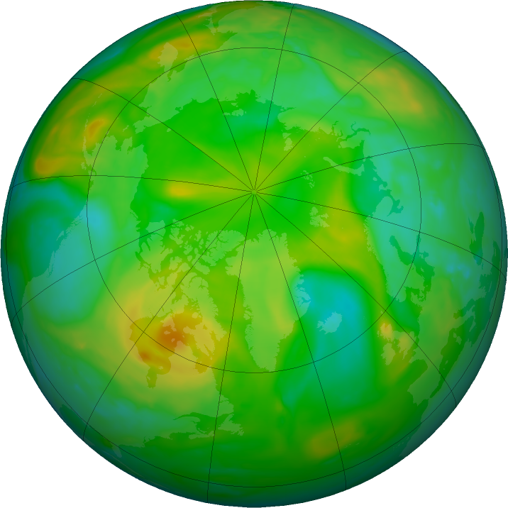 Arctic ozone map for 25 June 2021